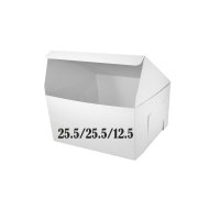 Art.No.6262- Кутия за торта 25.5/25.5/12.5 см. лукс бяла от 