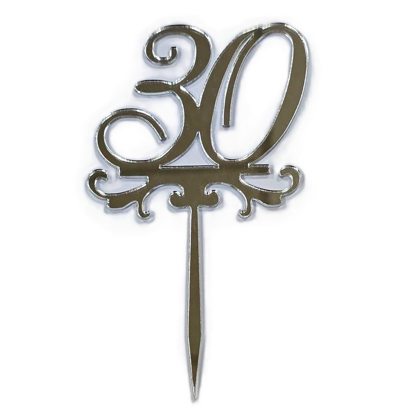 Топер цифра 30 сребро