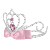 Art.No.135747- Корона сребърна с розов кристал и панделка от 