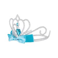 Art.No.135730- Корона сребърна със син кристал и панделка от 